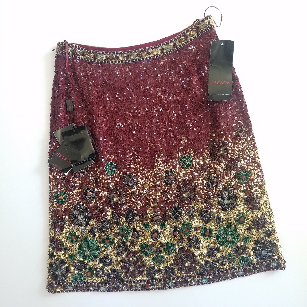 New ESCADA beaded sequinned skirt